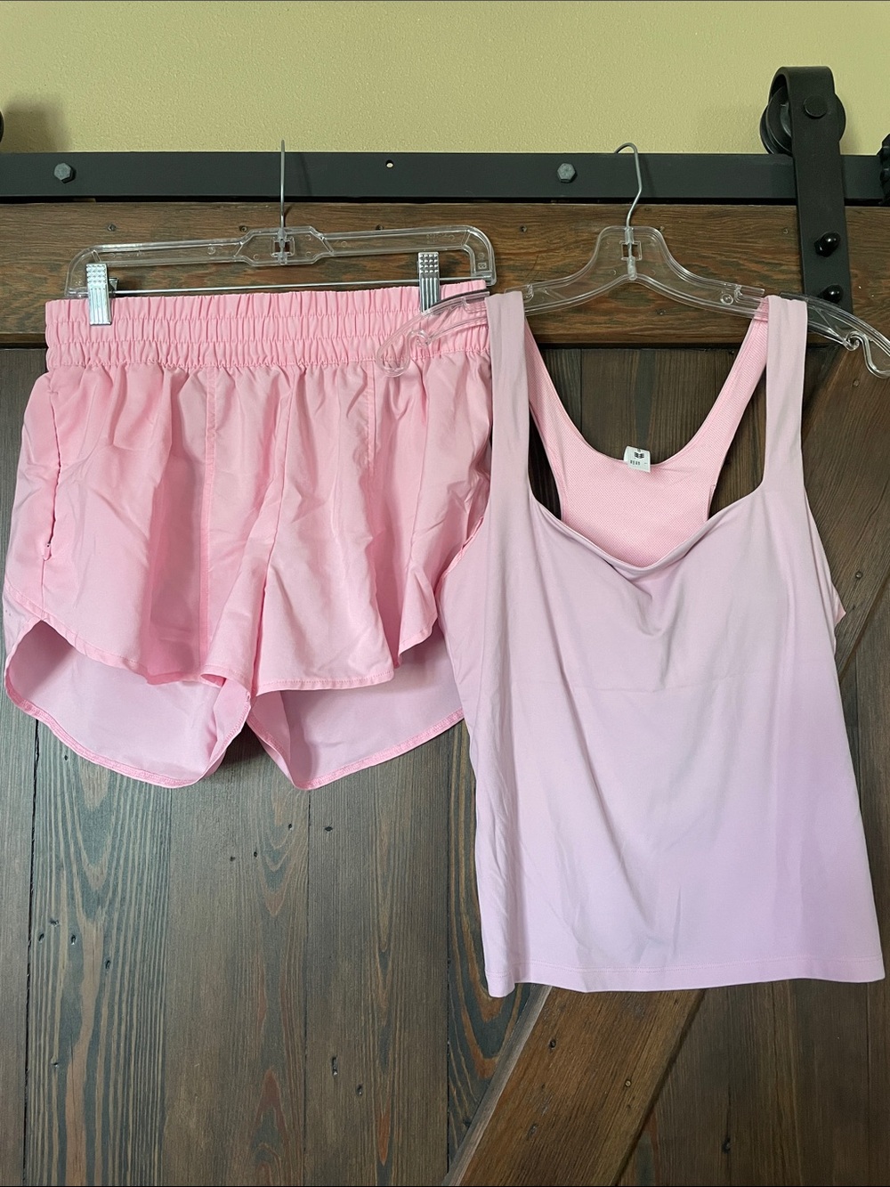all in motion Pink Stretch Tank and Elastic Waist Shorts Set